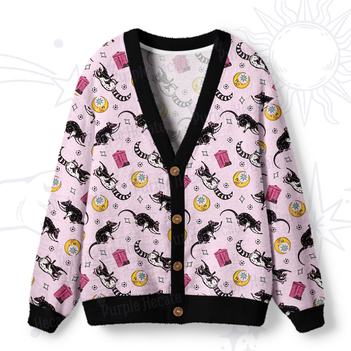 Purplehecate Midnight Team Trash Ugly Cardigan Sweaters