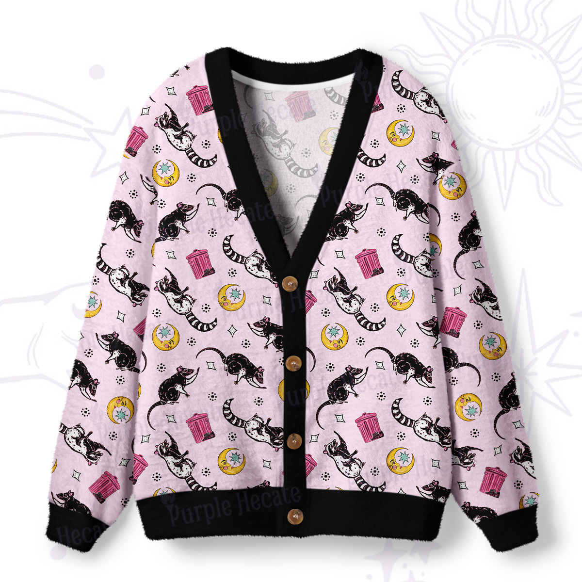 Magic Purplehecate Midnight Team Trash Ugly Cardigan Sweaters