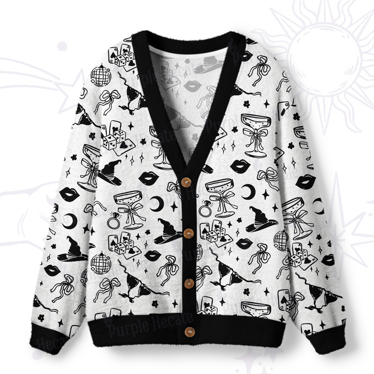Purplehecate Witch’s Night Out Ugly Cardigan Sweaters
