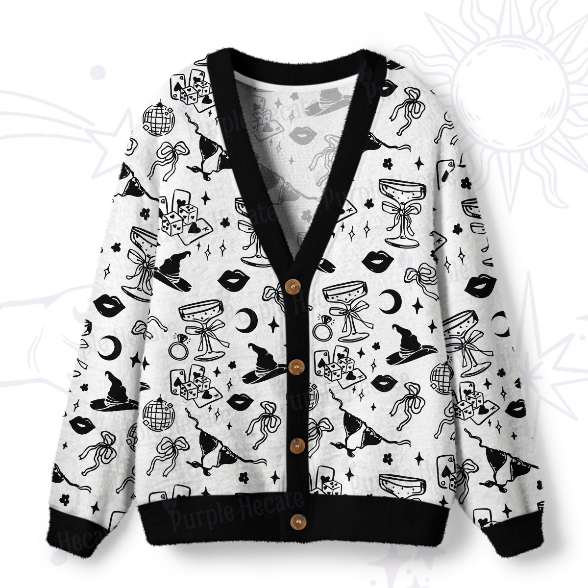 Purplehecate Witch’s Night Out Ugly Cardigan Sweaters