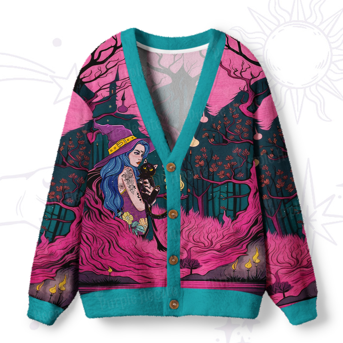 Purplehecate The Witch and Her Familia Ugly Cardigan Sweaters