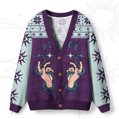 Purplehecate Stay Weird Stay Serpent Ugly Cardigan Sweaters
