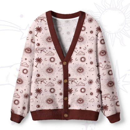 Purplehecate Eye of the Universe Ugly Cardigan Sweaters