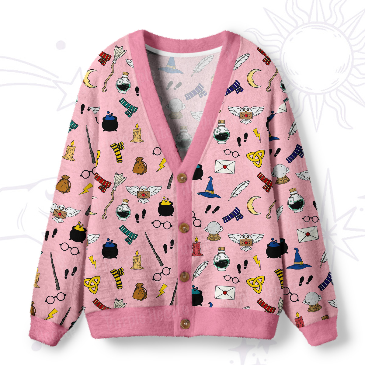 Purplehecate Wizard School Magic Ugly Cardigan Sweaters