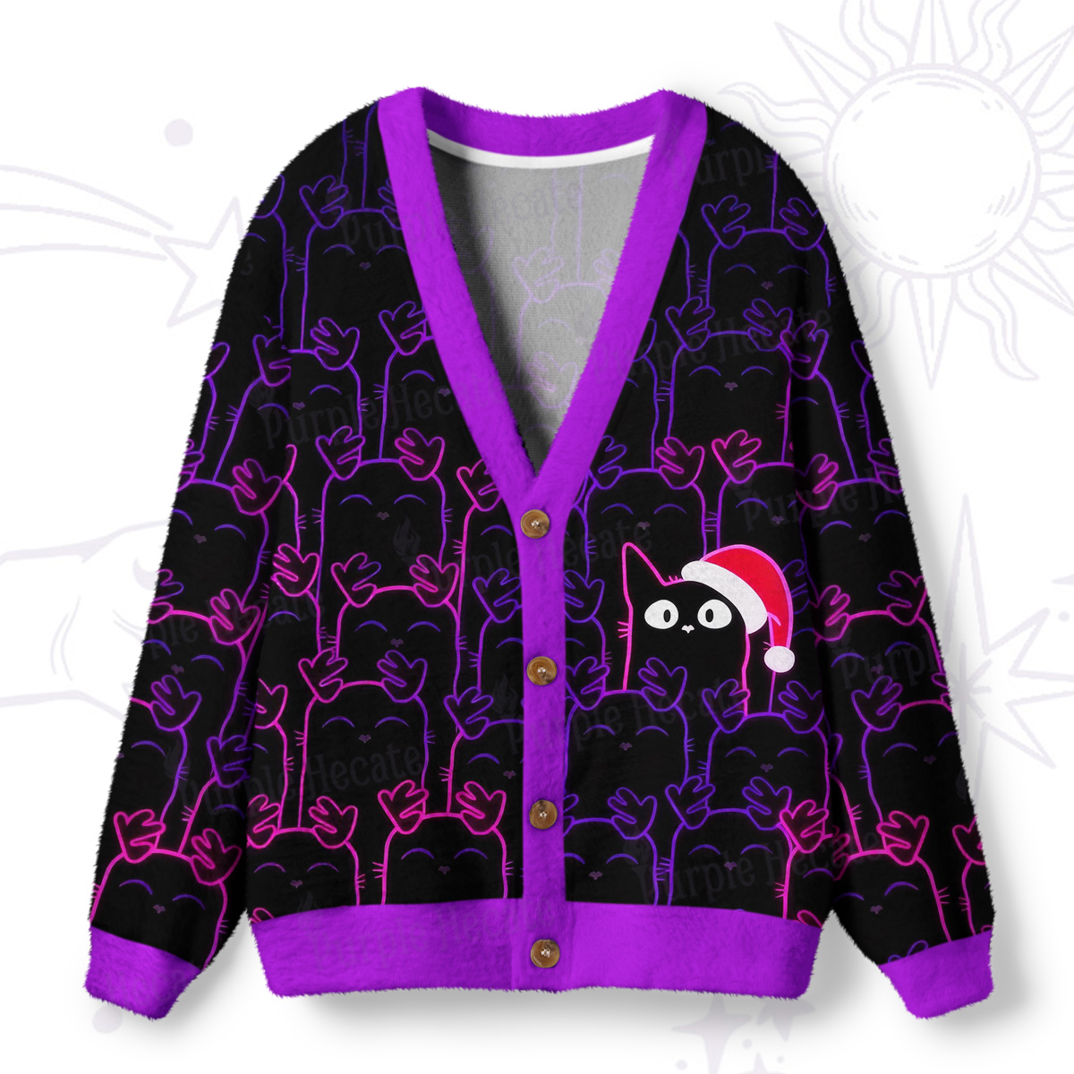 Purplehecate Reindeer Was Sold Out Christmas  Ugly Cardigan Sweaters