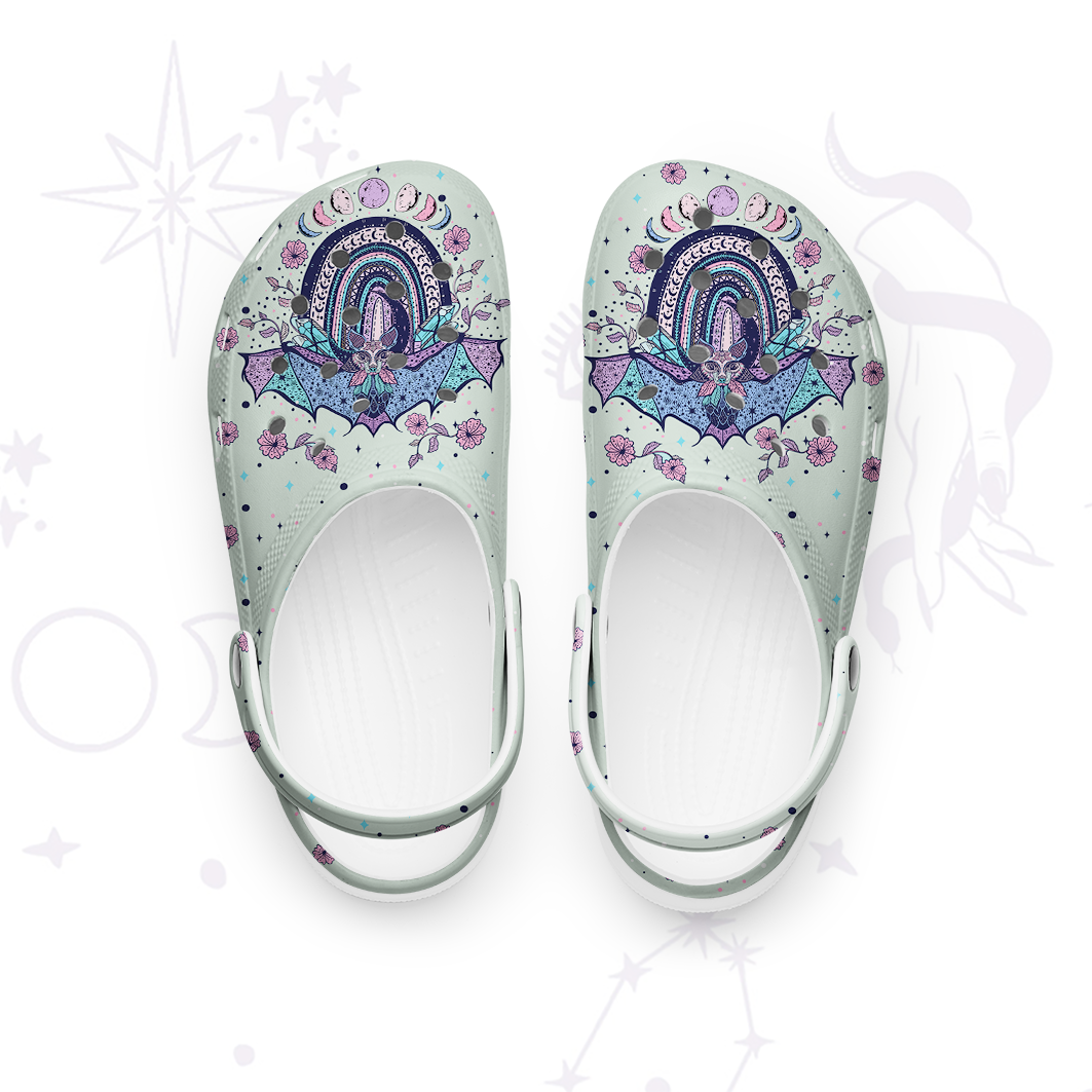 Purplehecate Moon Phase Bat Rubber Clogs