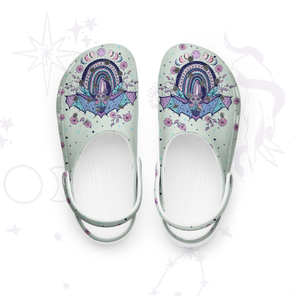 Purplehecate Moon Phase Bat Rubber Clogs