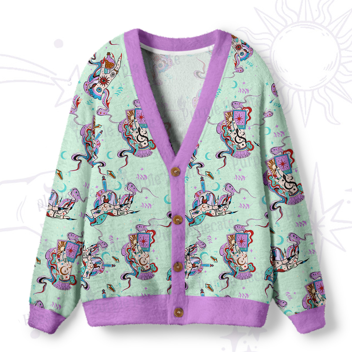 Purplehecate Astrological Secrets Ugly Cardigan Sweaters