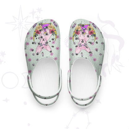 Purplehecate Moon Phase Cat Rubber Clogs