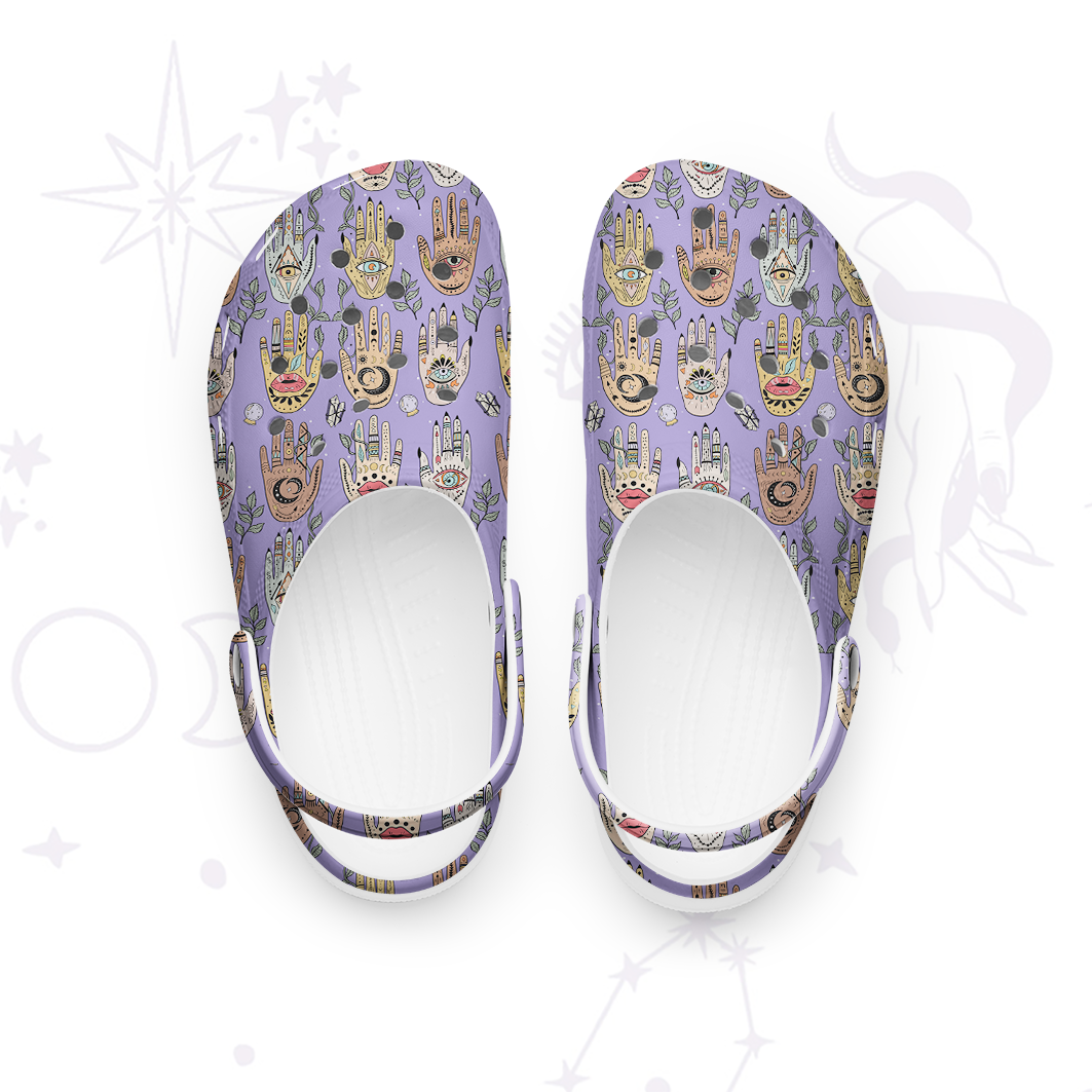 Purplehecate Helping Hands Rubber Clogs