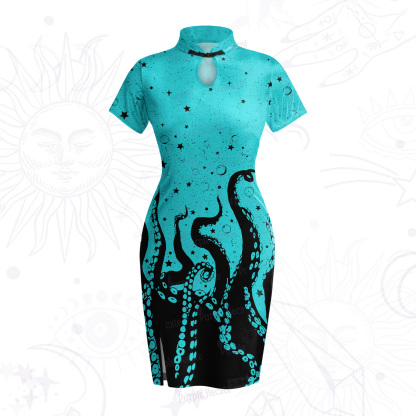 Purplehecate Tentacles of the Deep Velvet Bodycon Dress