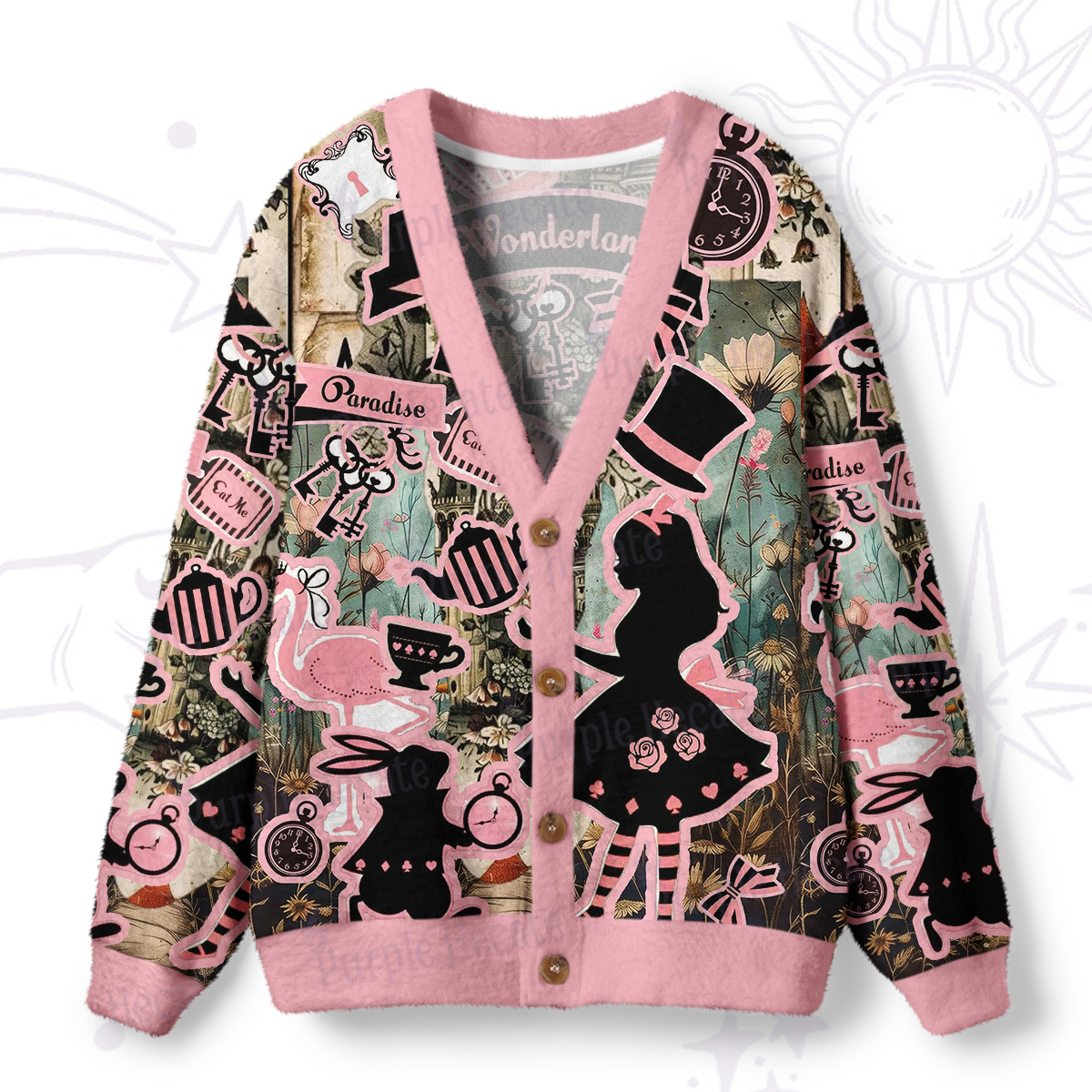 [Copy]Purplehecate Retro Bloom Folk Floral Ugly Cardigan Sweaters