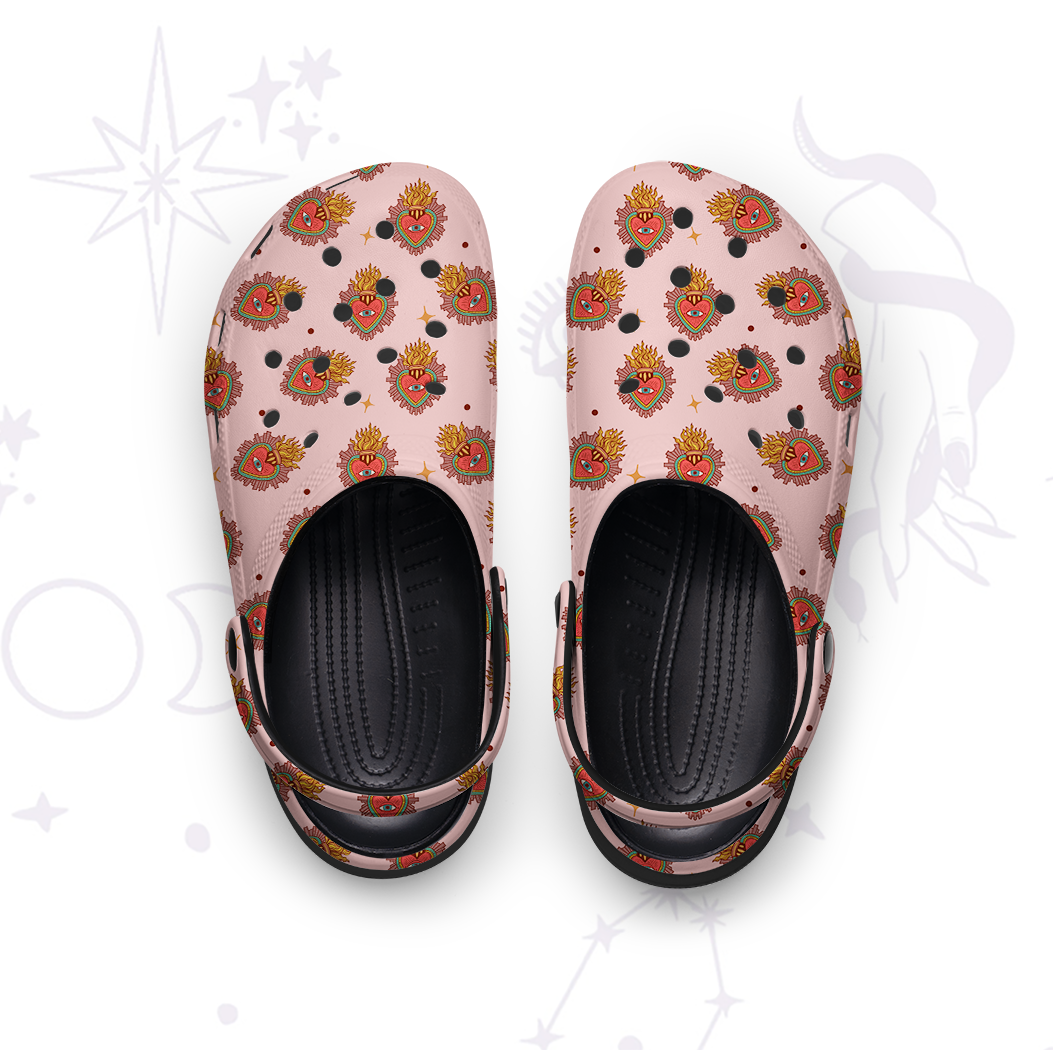 Purplehecate Sacred Heart Rubber Clogs
