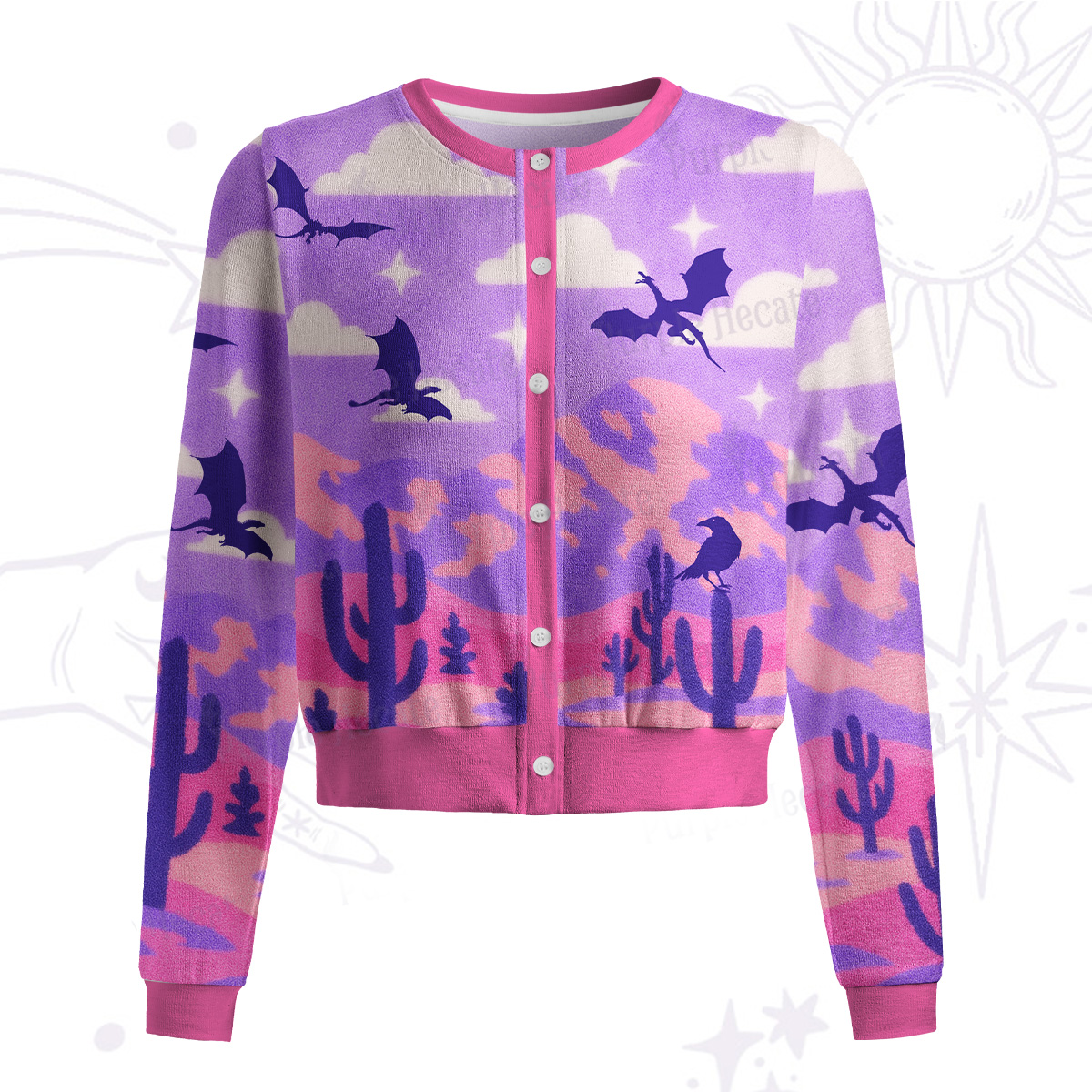Purplehecate Mystic Desert Dragons Knit Cardigan