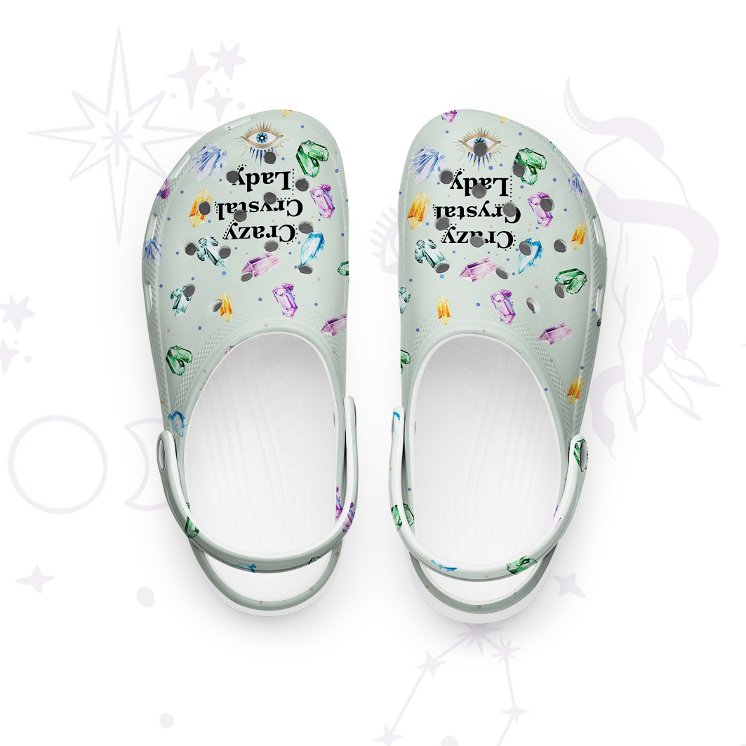 Purplehecate Crazy Crystal Lady Rubber Clogs