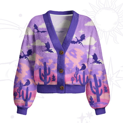 Purplehecate Mystic Desert Dragons Cardigan Sweaters
