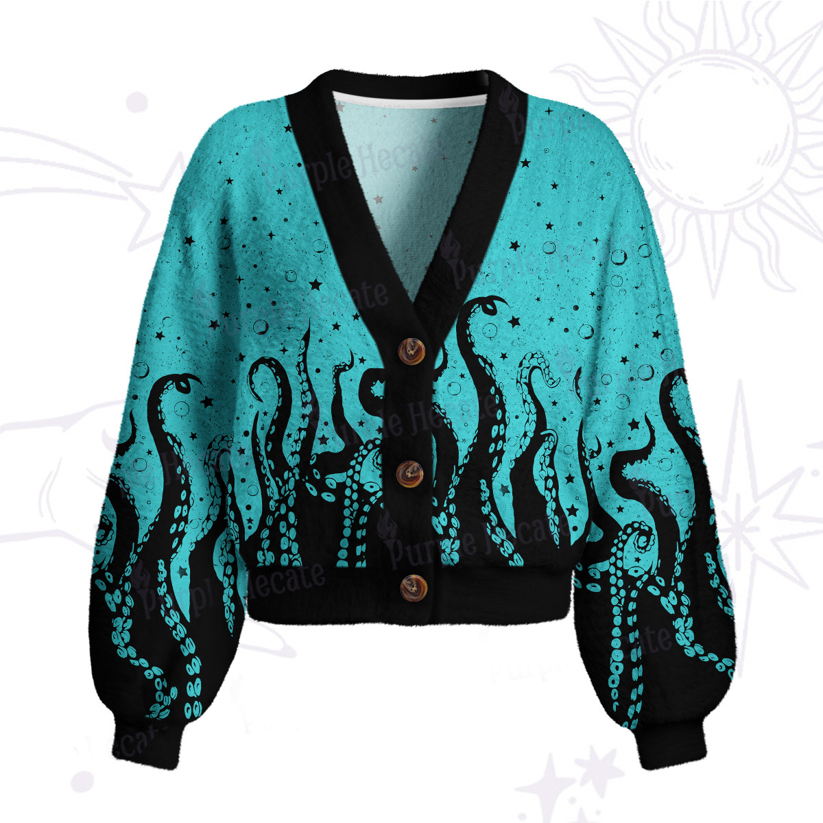 Purplehecate Tentacles of the Deep Cardigan Sweaters
