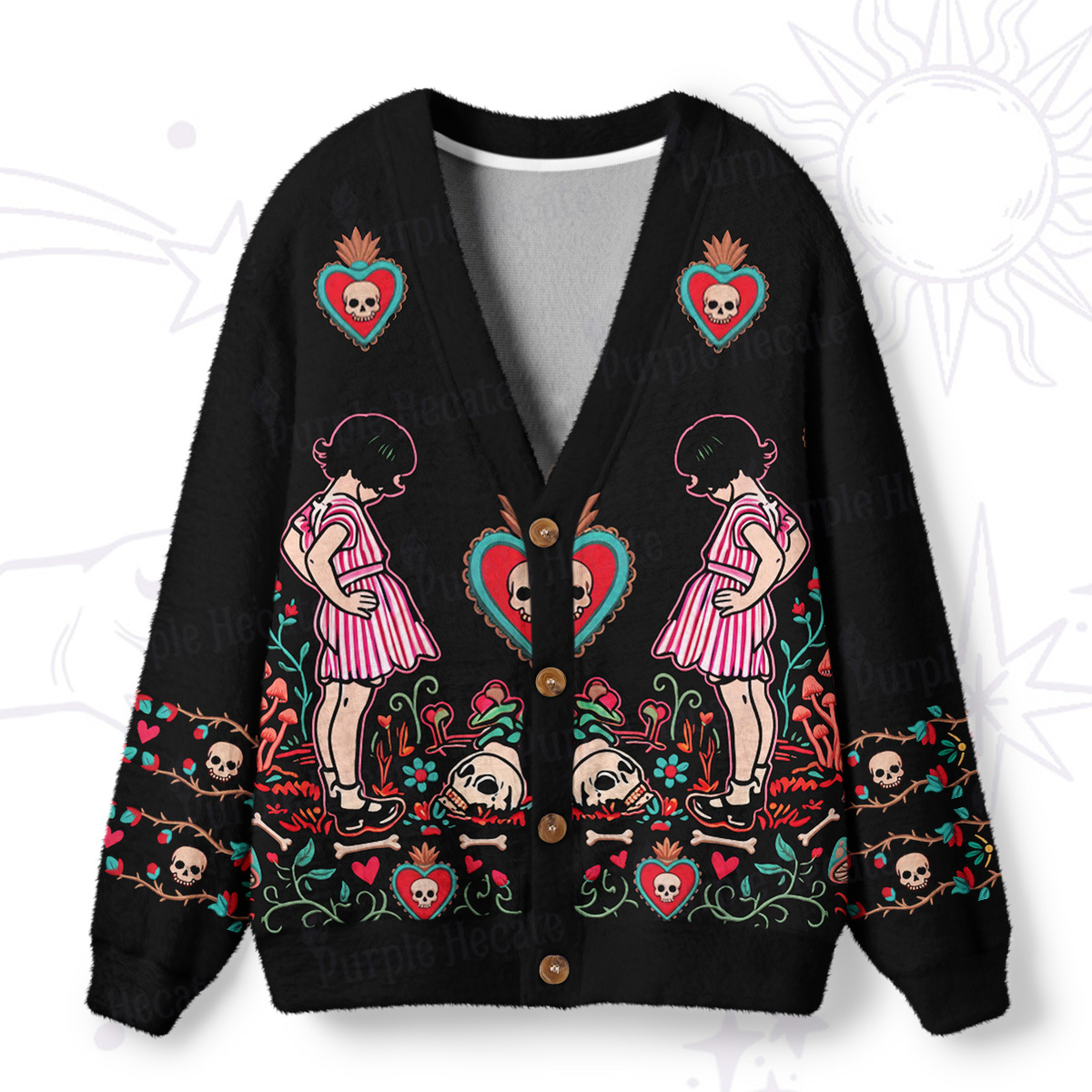 Purplehecate Compost Your Enemies Ugly Cardigan Sweaters