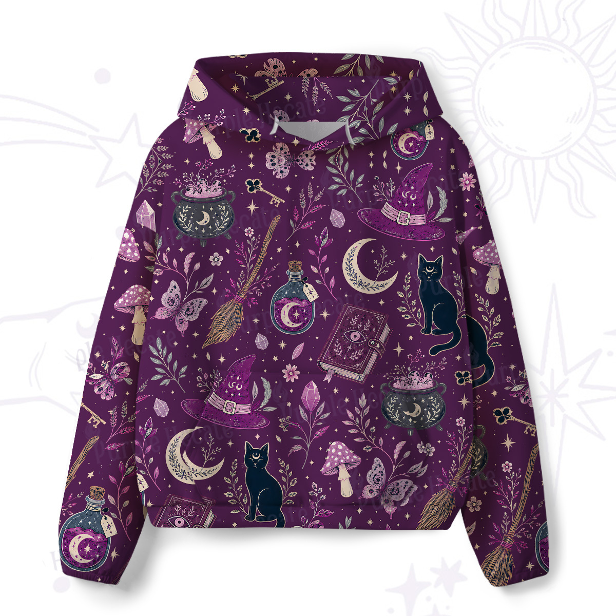 Purplehecate Witchcraft Spellbook All-Over Print Hoodie