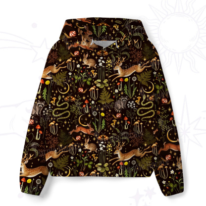 Purplehecate Enchanted Forest Animals All-Over Print Hoodie