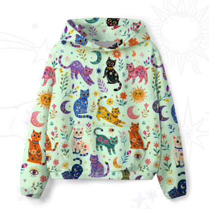 Purplehecate Rainbow Magic Cats All-Over Print Hoodie