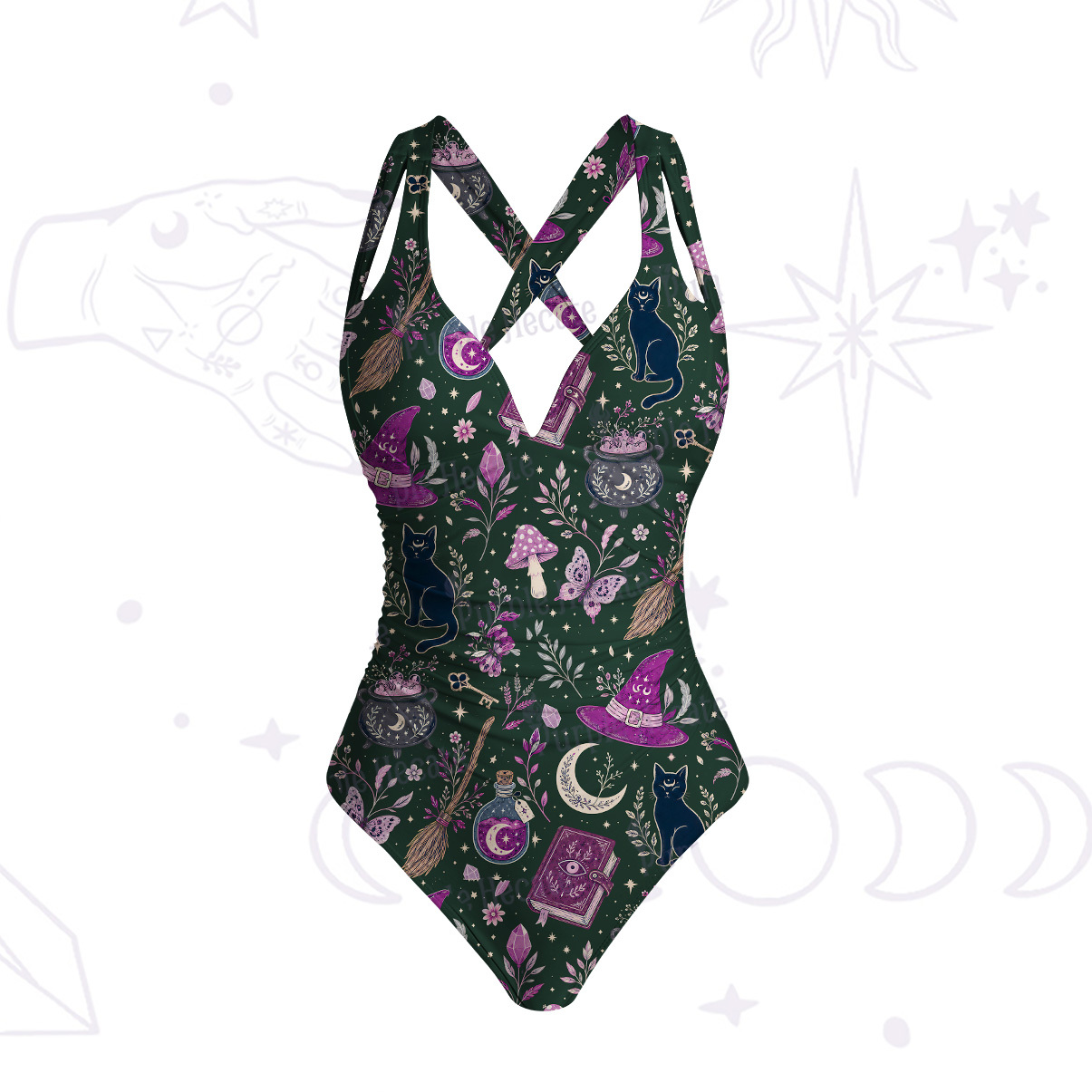 Purplehecate Witchcraft Spellbook One-Piece Swimsuit
