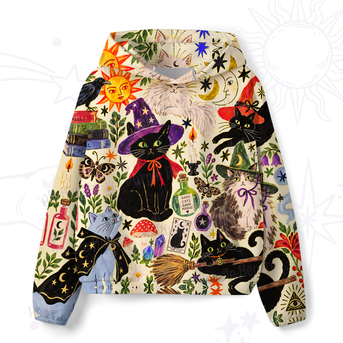 [Copy]Purplehecate Rainbow Magic Cats All-Over Print Hoodie