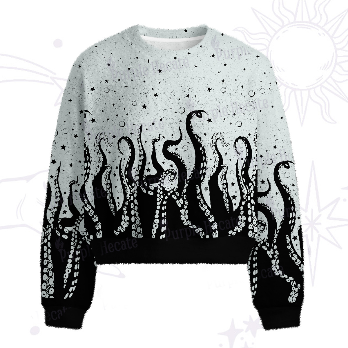 Purplehecate Tentacles of the Deep Fuzzy Crewneck Sweater
