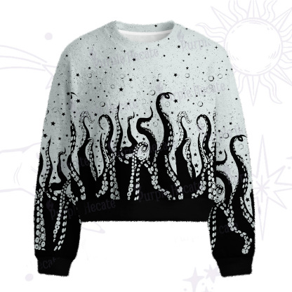 Purplehecate Tentacles of the Deep Fuzzy Crewneck Sweater