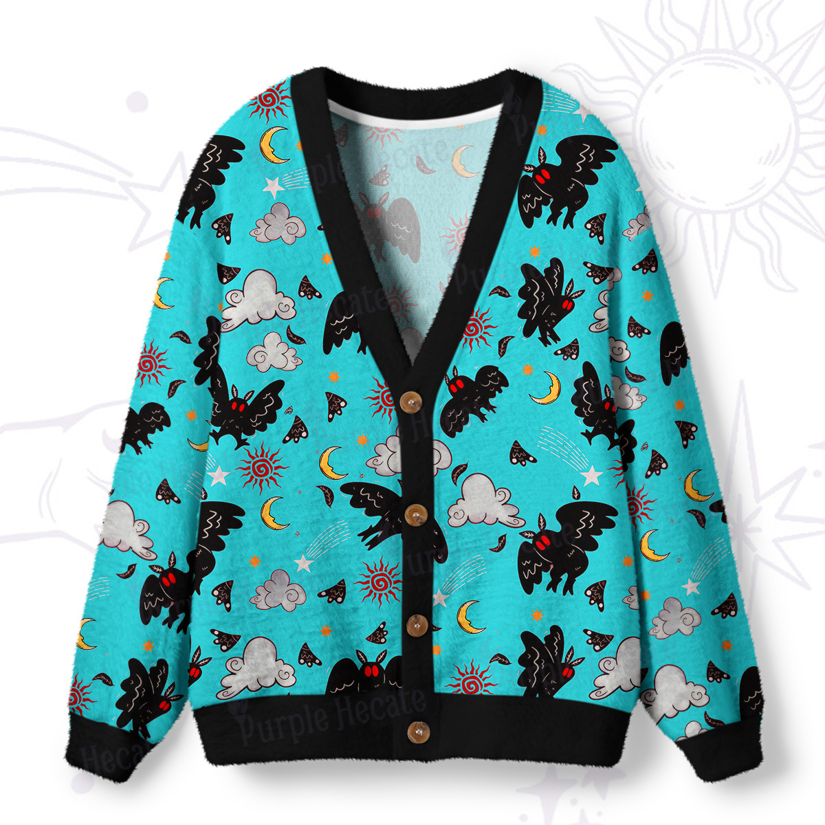 Purplehecate Cryptid Mothman Ugly Cardigan Sweaters