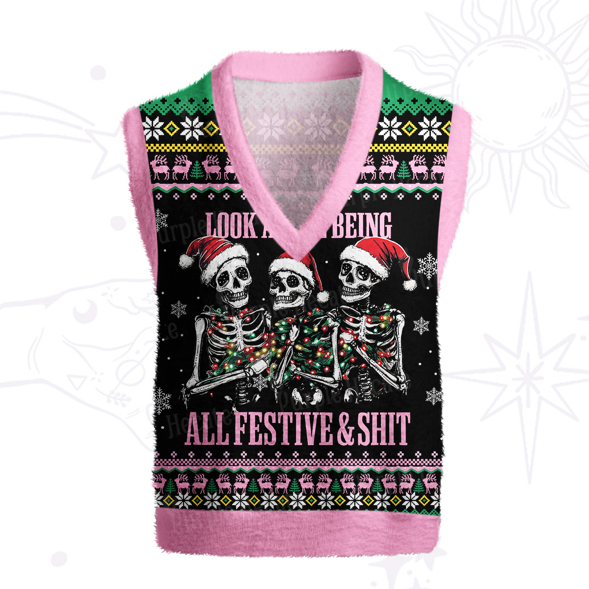 Purplehecate Look At Me Being All Festive And Shit Ugly Sweater Vest
