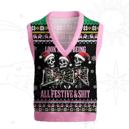Purplehecate Look At Me Being All Festive And Shit Ugly Sweater Vest