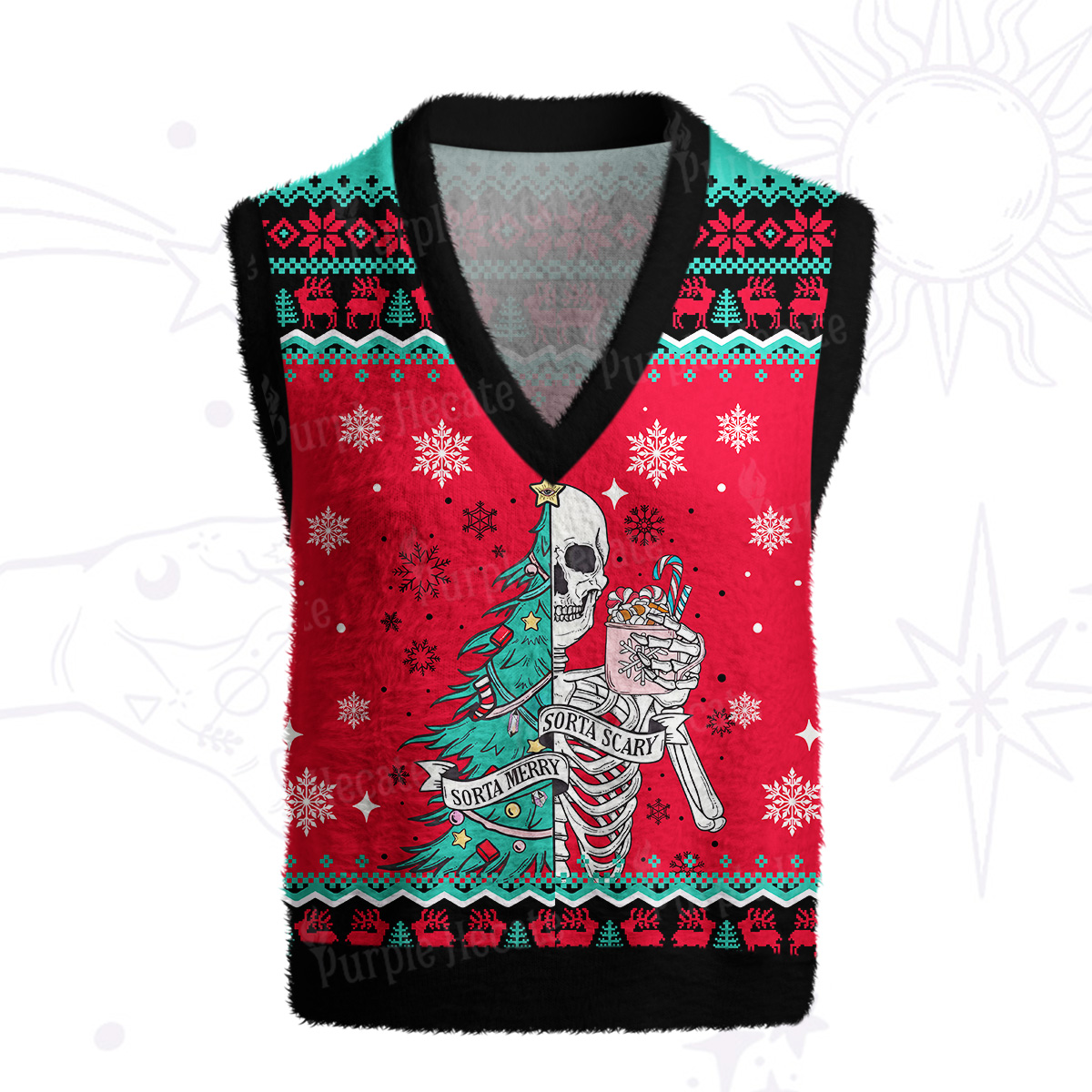 Purplehecate Sorta Merry Sorta Scary Christmas Ugly Sweater Vest