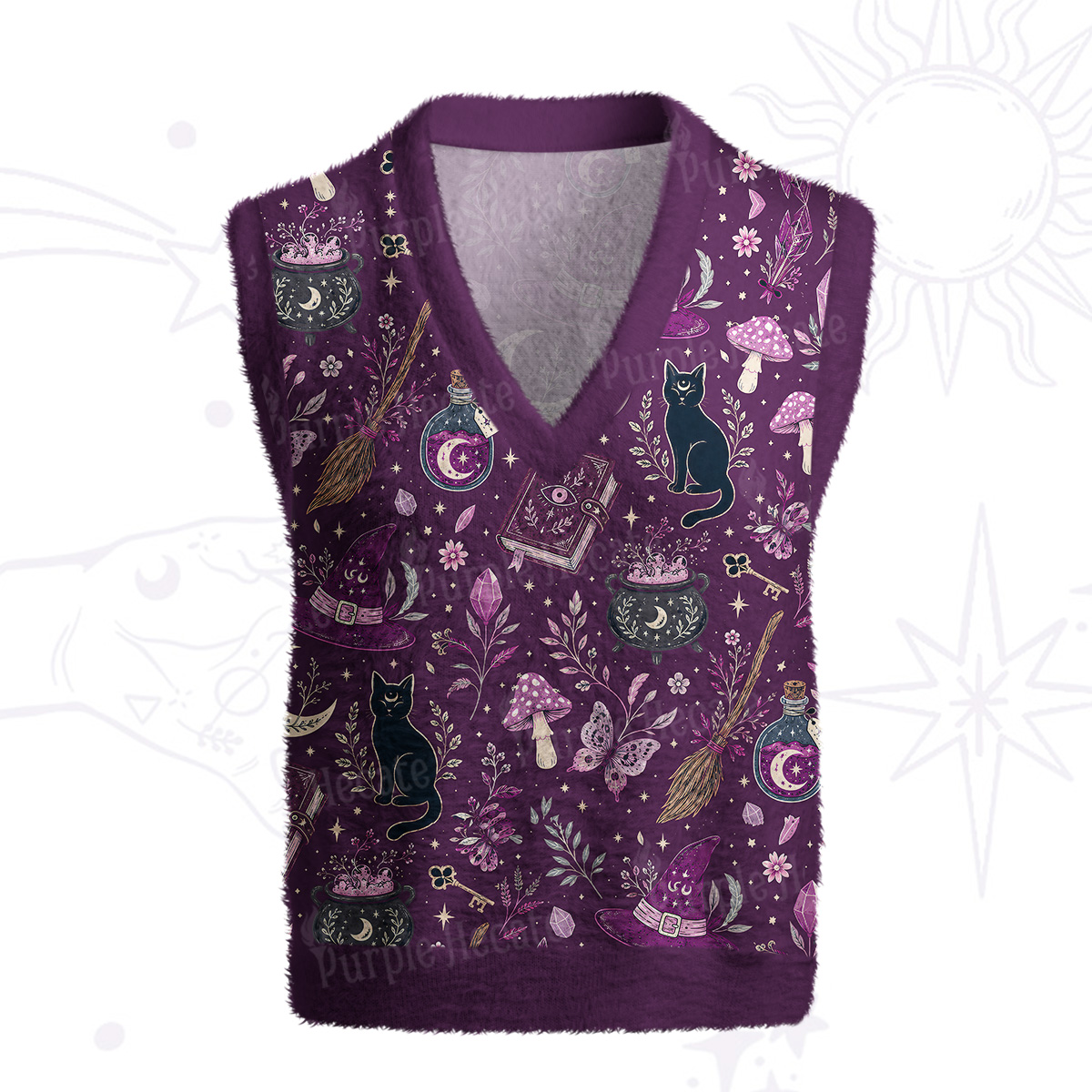 Purplehecate Witchcraft Spellbook Ugly Sweater Vest