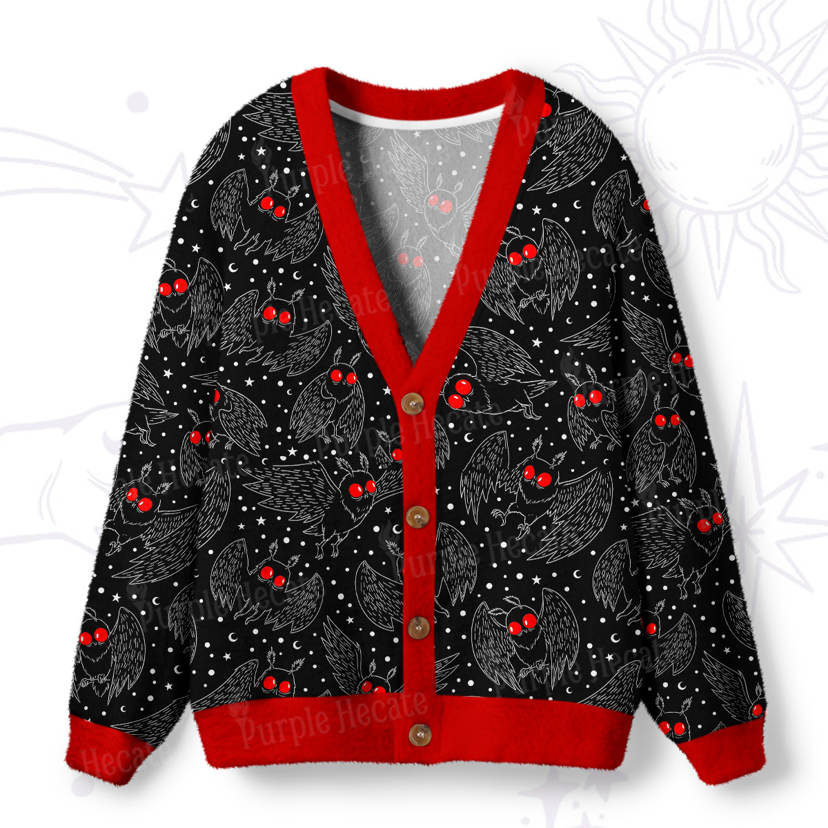 [Copy]Purplehecate Lazy Day Garden Cats Ugly Cardigan Sweaters