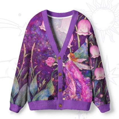 Purplehecate Enchanted Bellflower Fairy Ugly Cardigan Sweaters