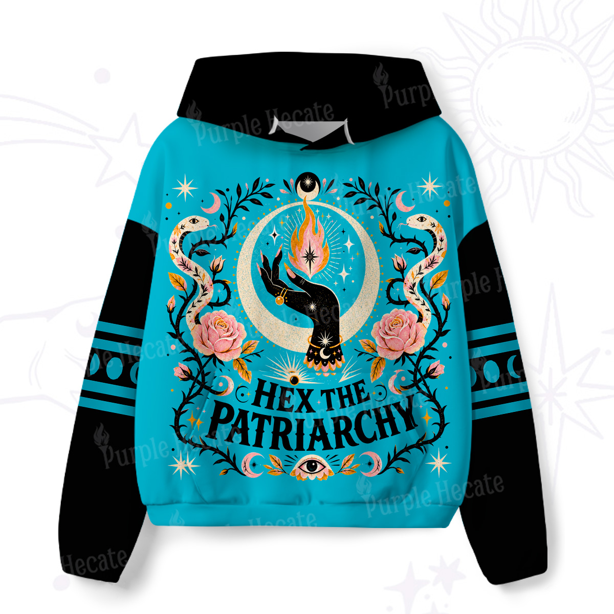 Purplehecate Hex The Patriarchy All-Over Print Hoodie