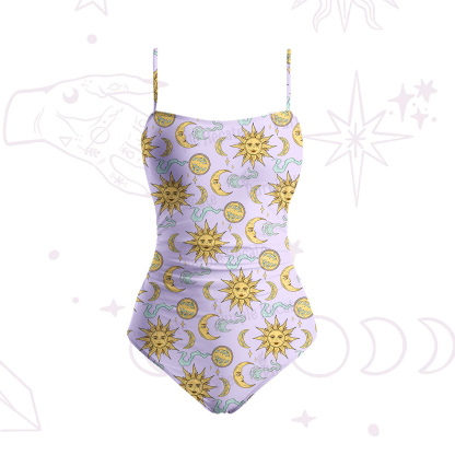 Purplehecate Magic of Sun and Moon Slim-Strap Swimsuit