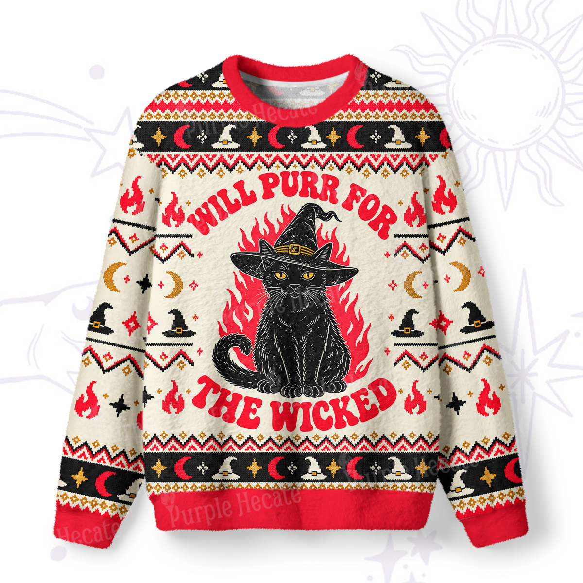 Purplehecate Will Purr For The Wicked Fuzzy Ugly Sweatshirt