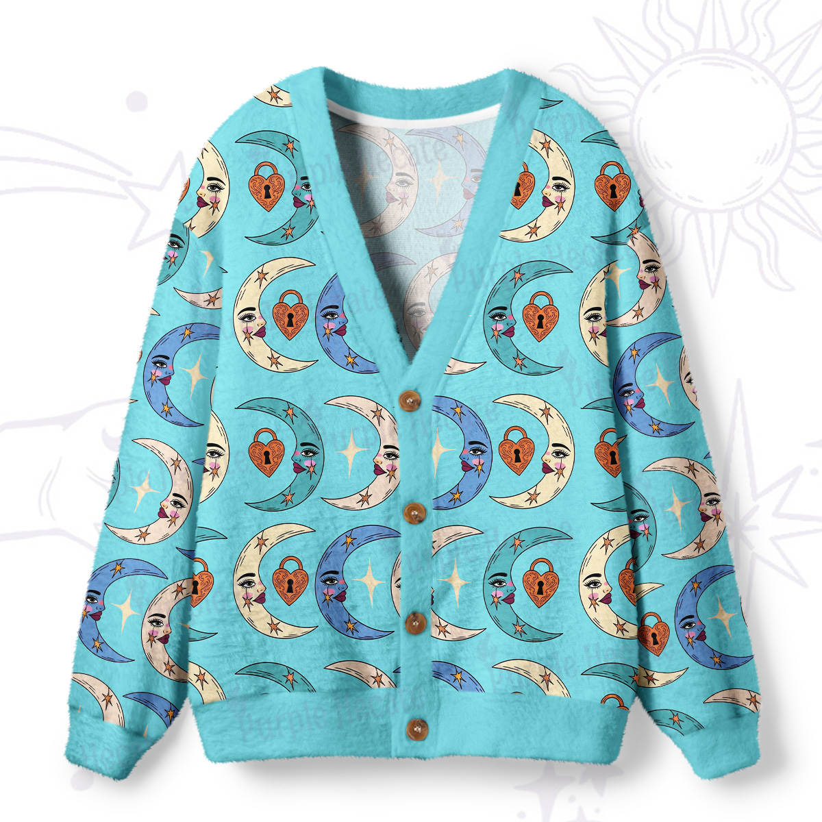 Purplehecate Lunar Secrets Ugly Cardigan Sweaters