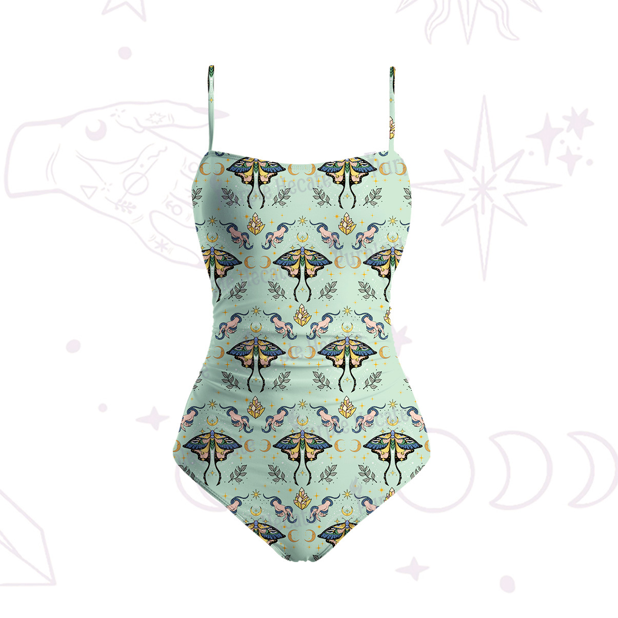 Purplehecate Mystical Moth Slim-Strap Swimsuit