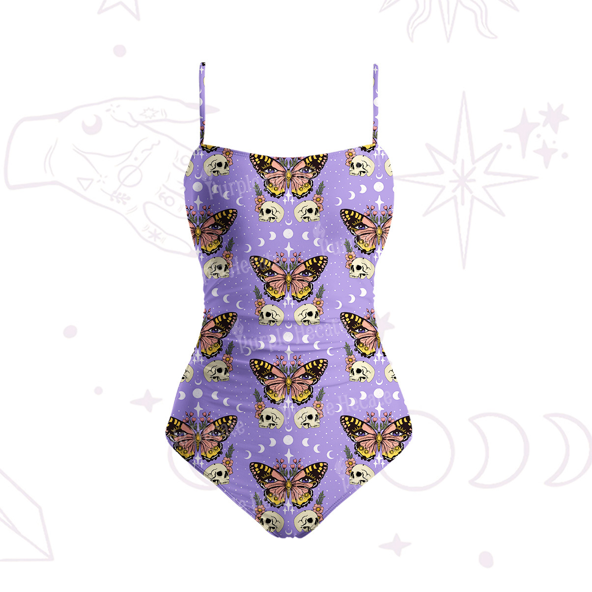 Purplehecate The Endings Won't End You Slim-Strap Swimsuit