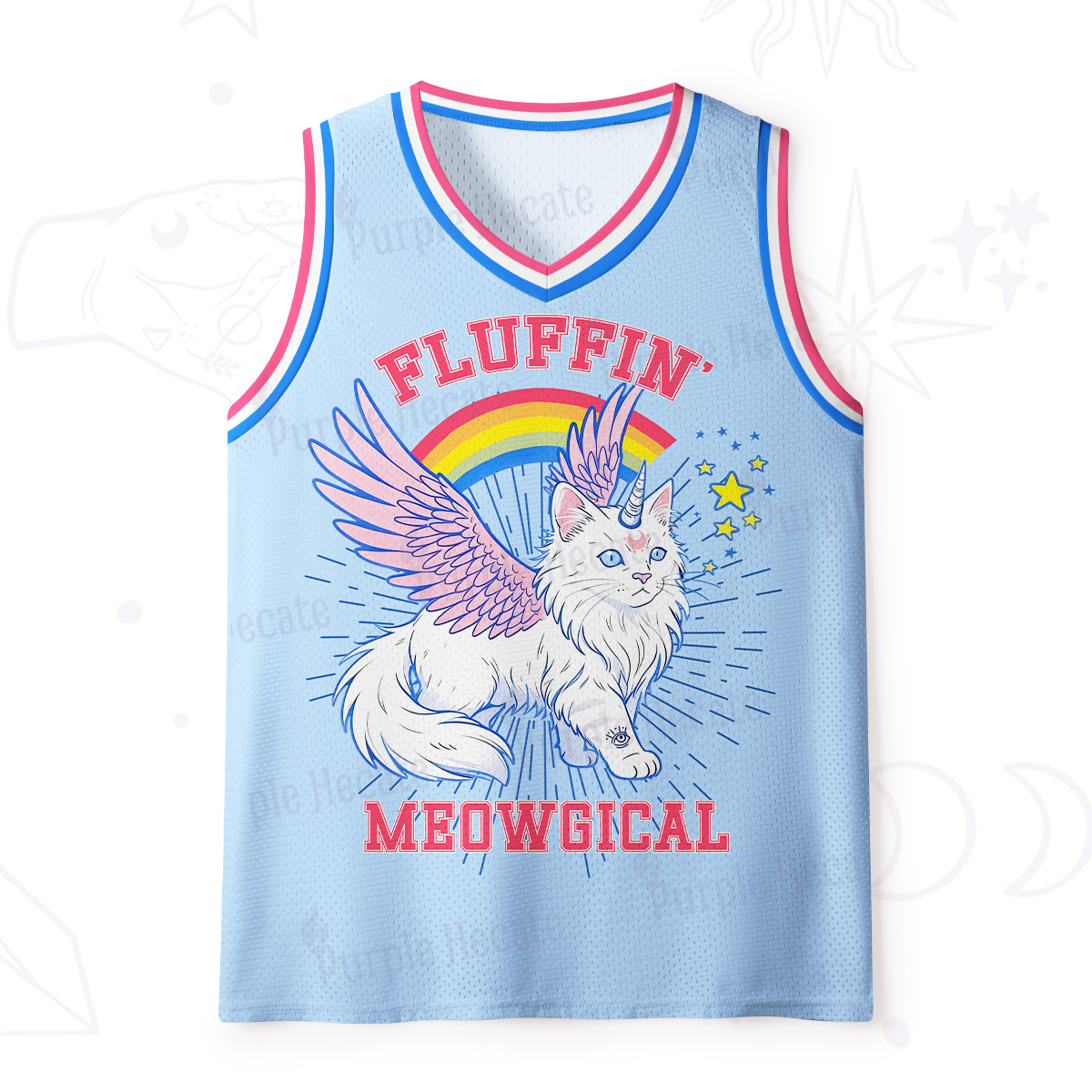 Purplehecate Fluffin Meowgical Mesh Jersey Tank Top