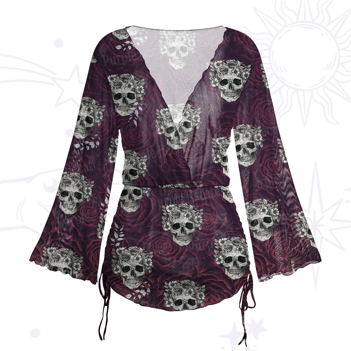 Purplehecate Rose Skull Maxi Tank Beachwear Dress