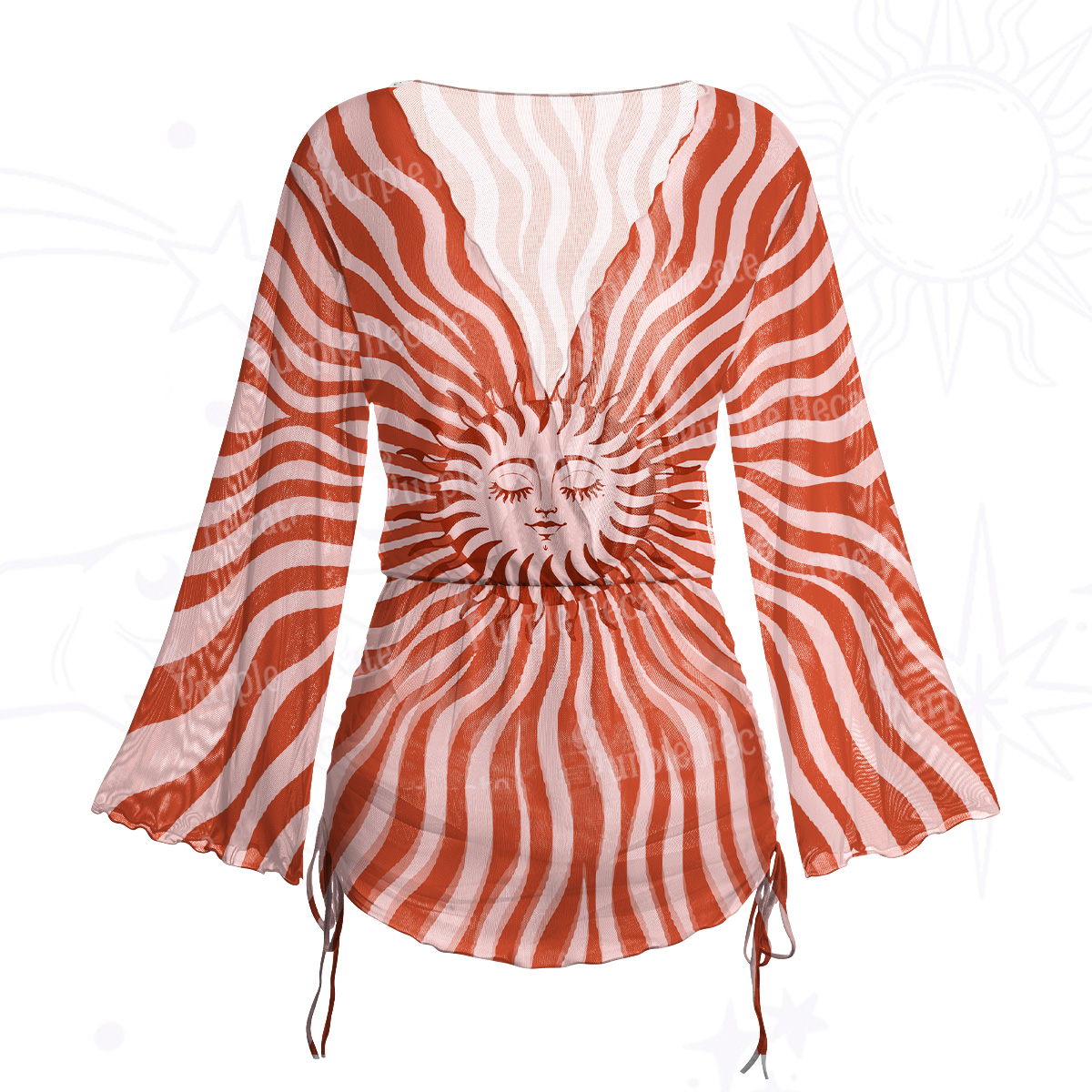 Purplehecate Radiance of the Sun Mesh Cover Up Dress