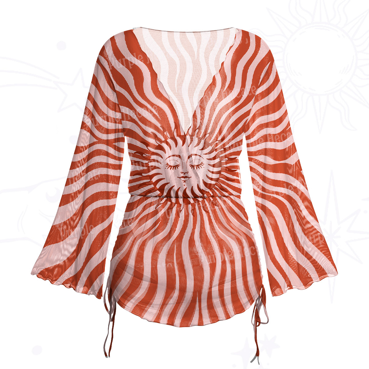 Purplehecate Radiance of the Sun Mesh Cover Up Dress