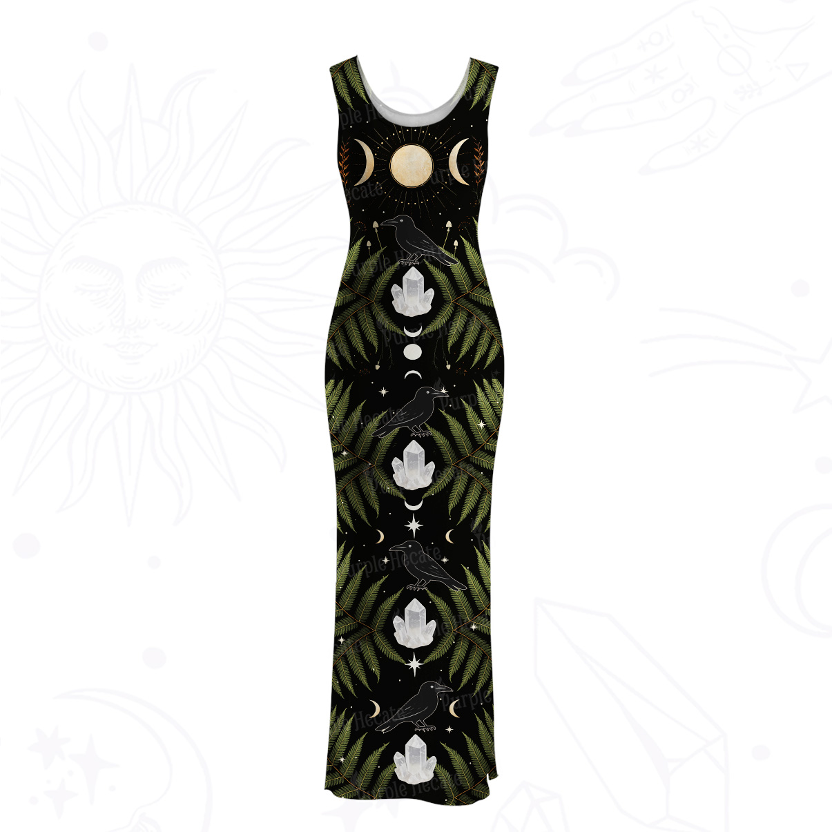 PurplehecateLunar Raven Ritual Mesh Maxi Tank Beach Dress