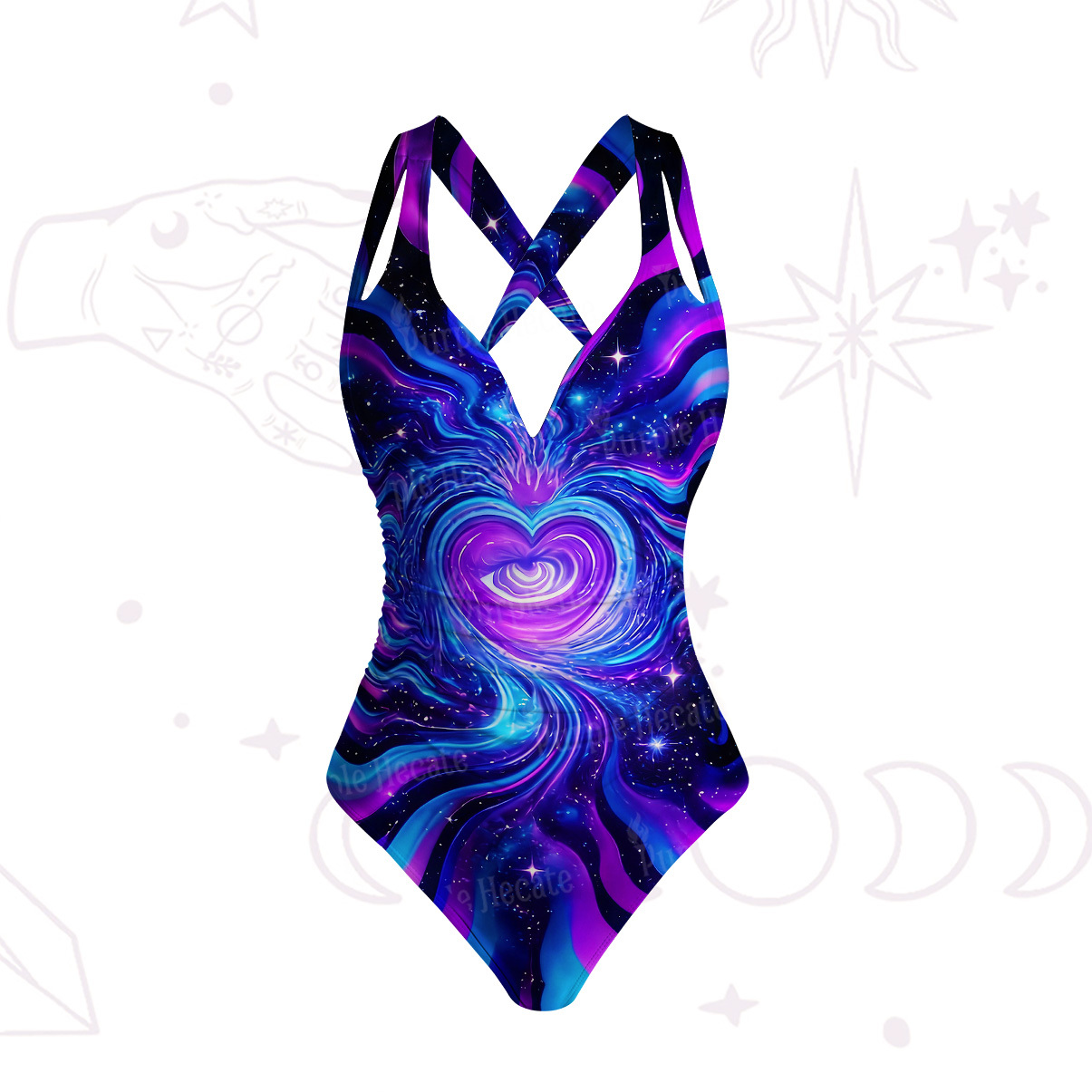 Purplehecate Galactic Heart One-Piece Swimsuit