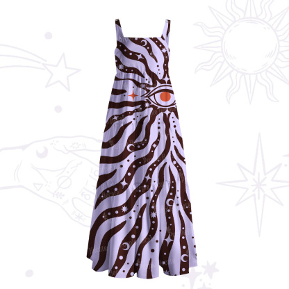 [Copy]Purplehecate Sacred Eye Energy Flow Wide Straps Maxi Dress