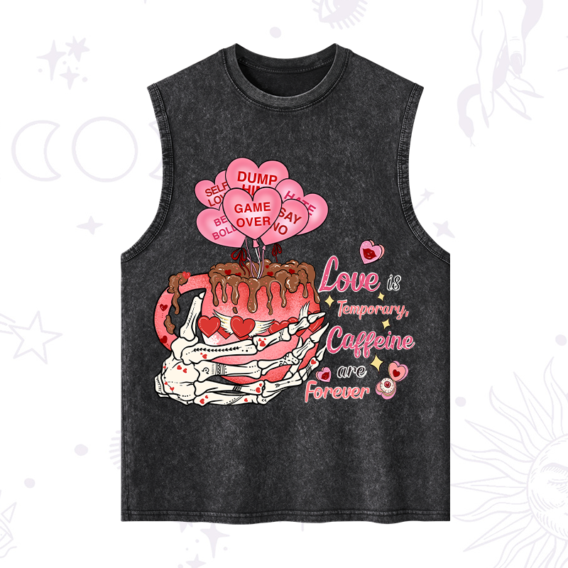 Purplehecate Caffeine Over Love Valentine Washed Tank